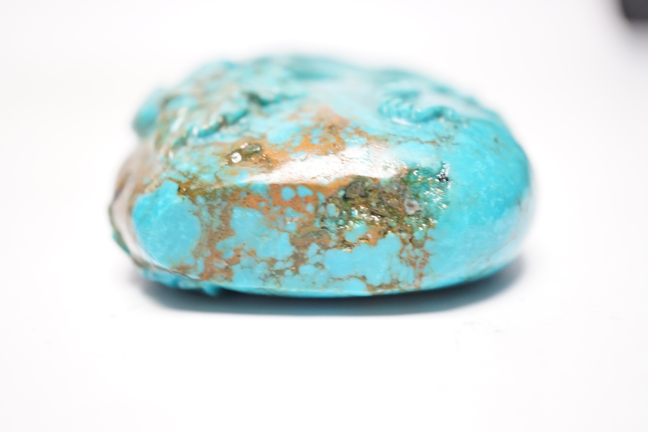 A Chinese turquoise matrix gourd shaped snuff bottle, 7cm high